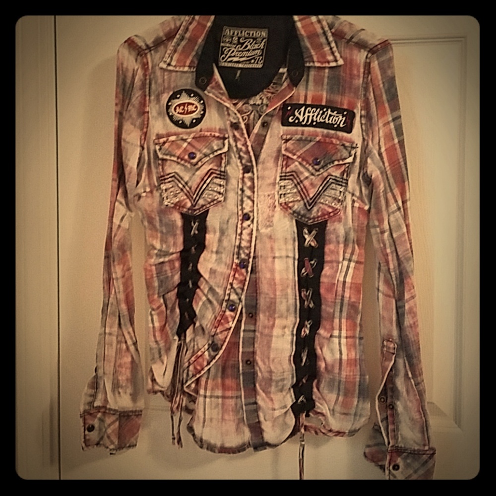 Affliction Distressed Flannel